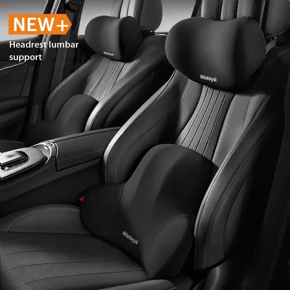 ISGTDRM Cuscino per il collo dell'auto Memory Foam Protettivo Supporto per la schiena lombare Cuscino per poggiatesta per auto traspirante Alleviare lo stress Cuscino per il sedile