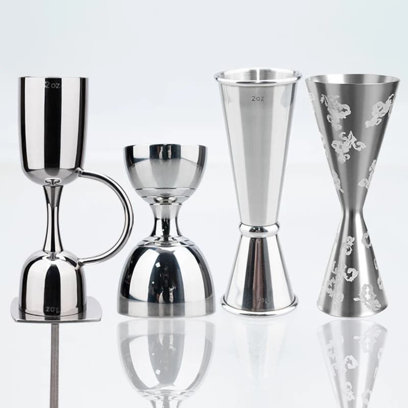 Doppio Jigger in acciaio inossidabile per Bartending Cocktail Jigger 2oz 1oz Misurino per cocktail Shot Misura Jiggers Accessori per bar