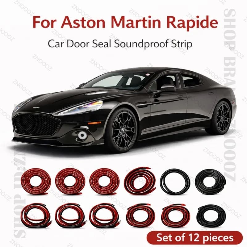 Set di 12 Guarnizioni in Gomma per Porte Auto Aston Martin, Doppio Strato, Insonorizzanti, Antipolvere e Impermeabili
