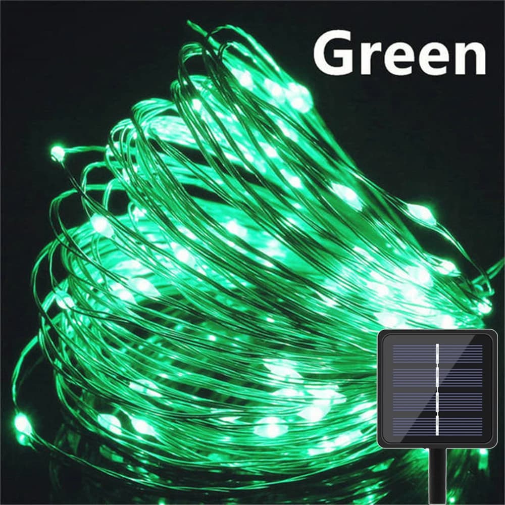 Luci Solari a LED a Filo per Esterni Impermeabili 4m/7m/12m/22m/32m 8 Modalità Ghirlanda Stradale per Decorazioni Feste Matrimoni