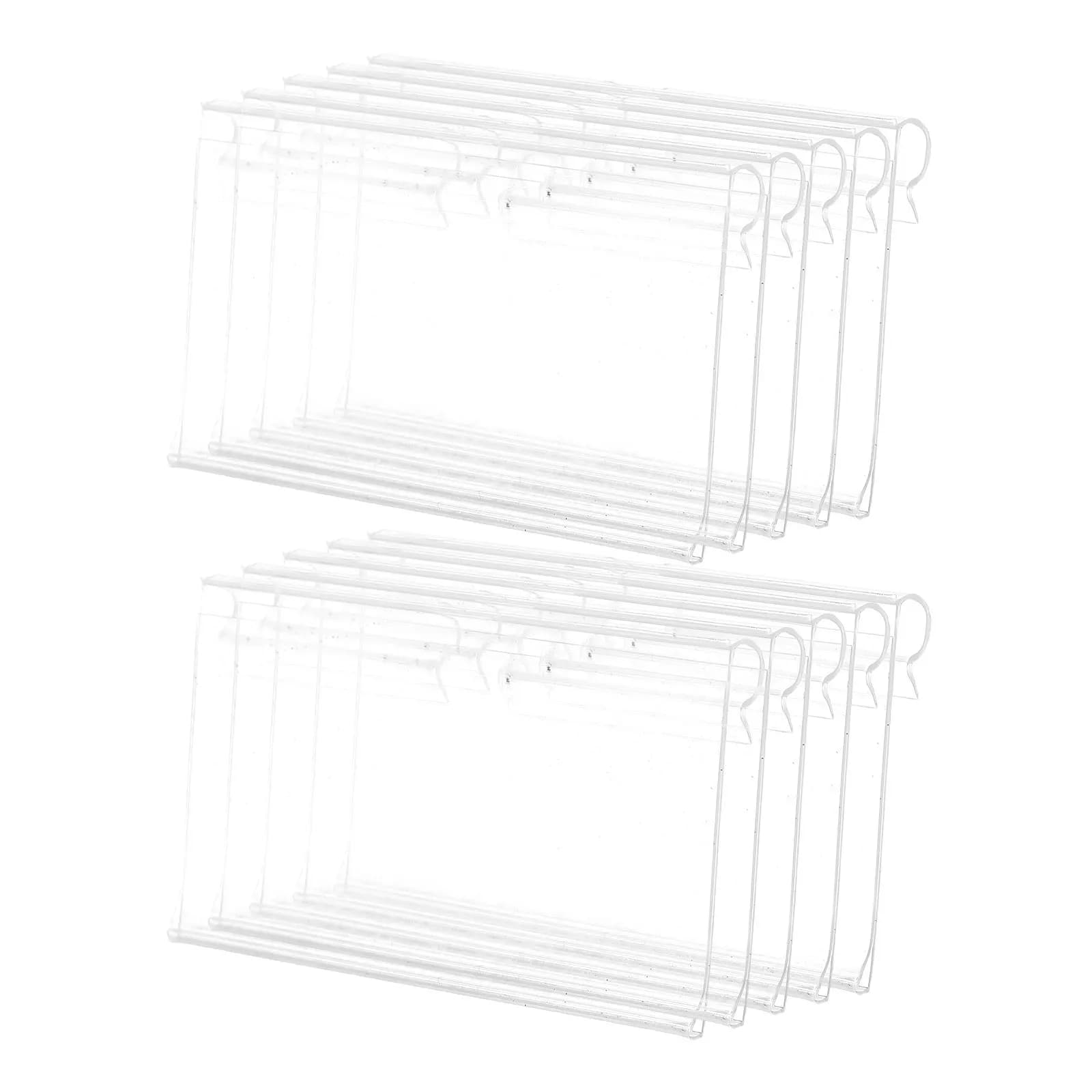 10 Pezzi Portaetichette in Plastica Trasparente, Ganci per Etichette da Scaffale, Cartellini Prezzi per Supermercati, Espositori per Negozi al Dettaglio in PVC Trasparente