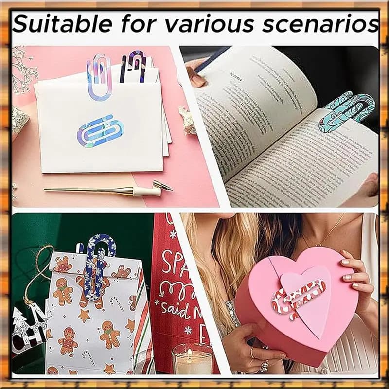 2025 Trend12 Confezione di graffette per sublimazione, design a spirale in acrilico per artigianato fai da te, amanti dei libri, ufficio e uso domestico