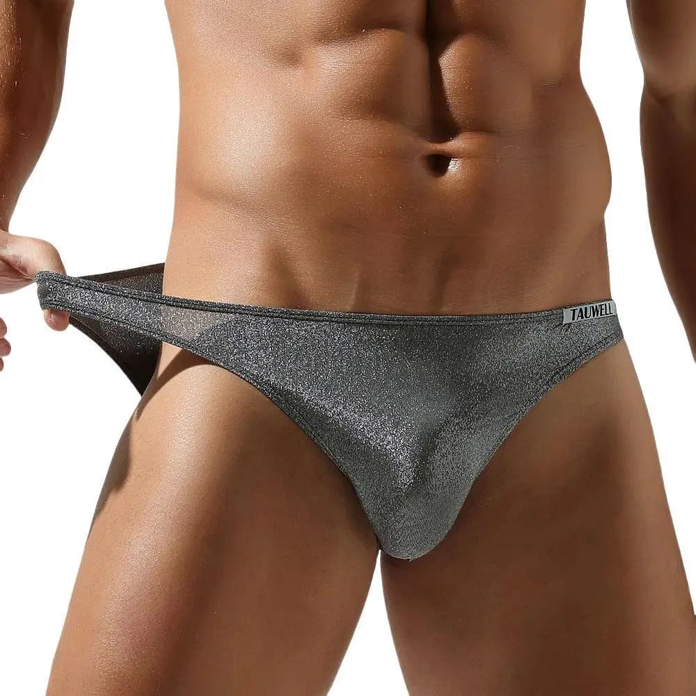 TAUWELL mutande da uomo moda slip lucidi Sexy intimo a vita bassa da uomo Bikini slip attillati per uomo