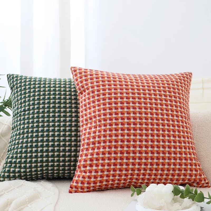 Federa per cuscino jacquard tinta in filo semplice Fodera per cuscino di lusso leggera 45x45 cm per cuscini decorativi per divani in stile nordico