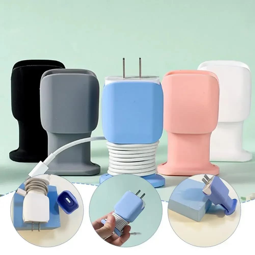 Portable 2 in 1 Silicone Charger Protector Anti-Break Protection For iPhone 20W Charger Protective Case Cable Storage