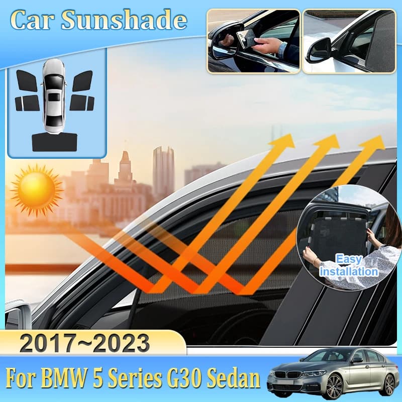Parasole per auto per BMW Serie 5 G30 Berlina 2017-2023, tendina a rete anti-UV per parabrezza, isolamento termico, accessori auto