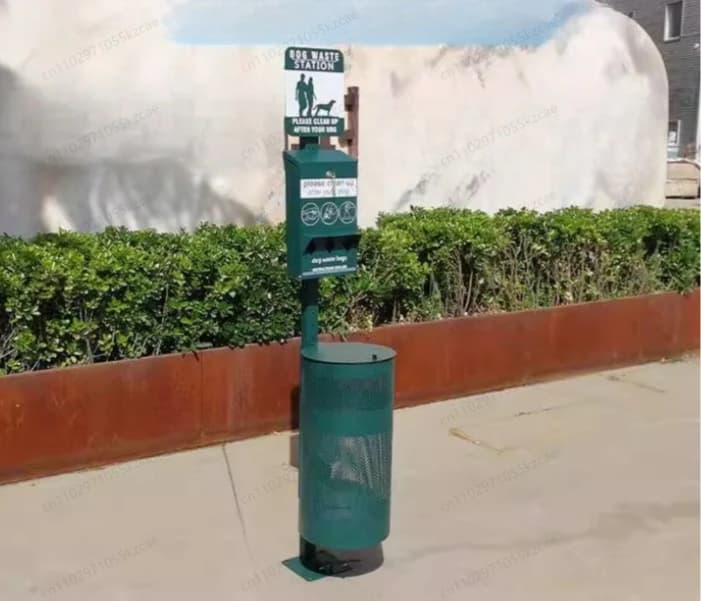 Stazione dei rifiuti per cani Cortile esterno Parco Cacca di animali domestici Cestino della spazzatura Bidone della spazzatura Contenitore del compositore settico Dispenser di sacchetti per animali