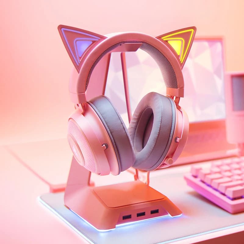 Cat ears USB interface Microphone with active noise reduction Kitty Headphones with surround sound TNX 7.1