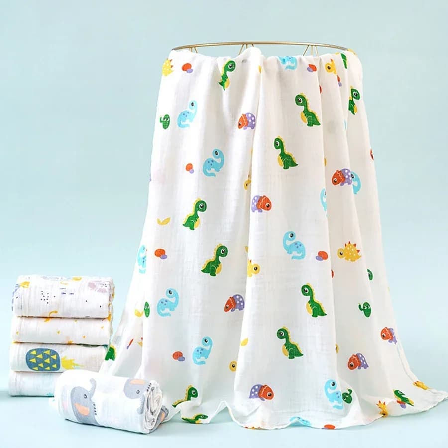 Baby Swaddle coperta coperte estive per neonati Quick Dry Cotton Soft 2 strati mussola asciugamano da bagno per bambini passeggino coperta