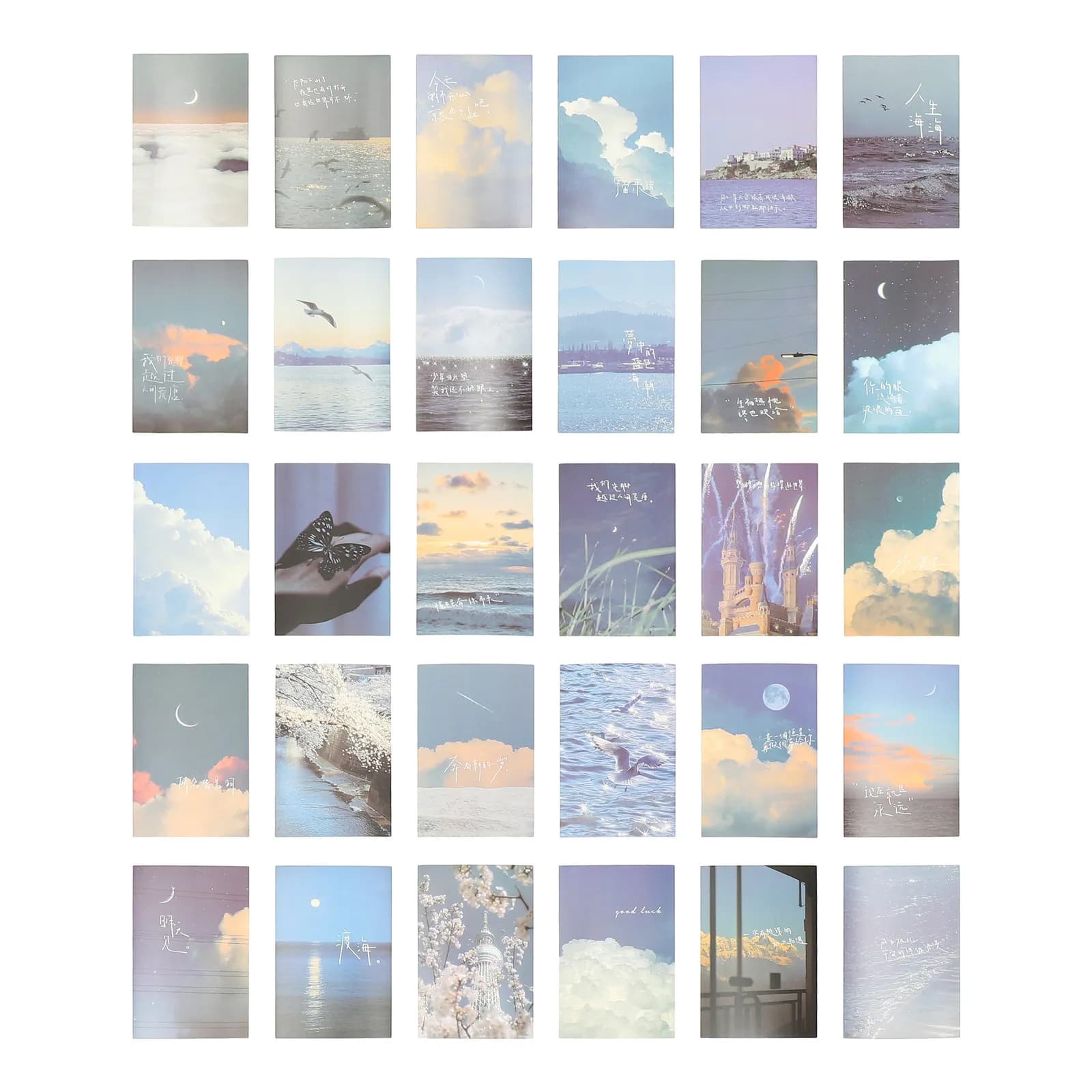 30 Pcs Art Scrapbooking Kit Cute Stationary Bulk Paper Aesthetic Journal Supply Crafting