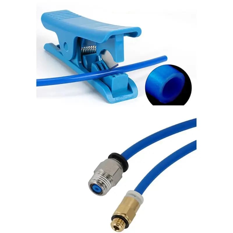 (B63C) 3D Printer Accessories 2mm Long Ribbon Cutter + KJH-M6 and PC4-M10 Pneumatic Remote Extrusion Connector 6 Pieces