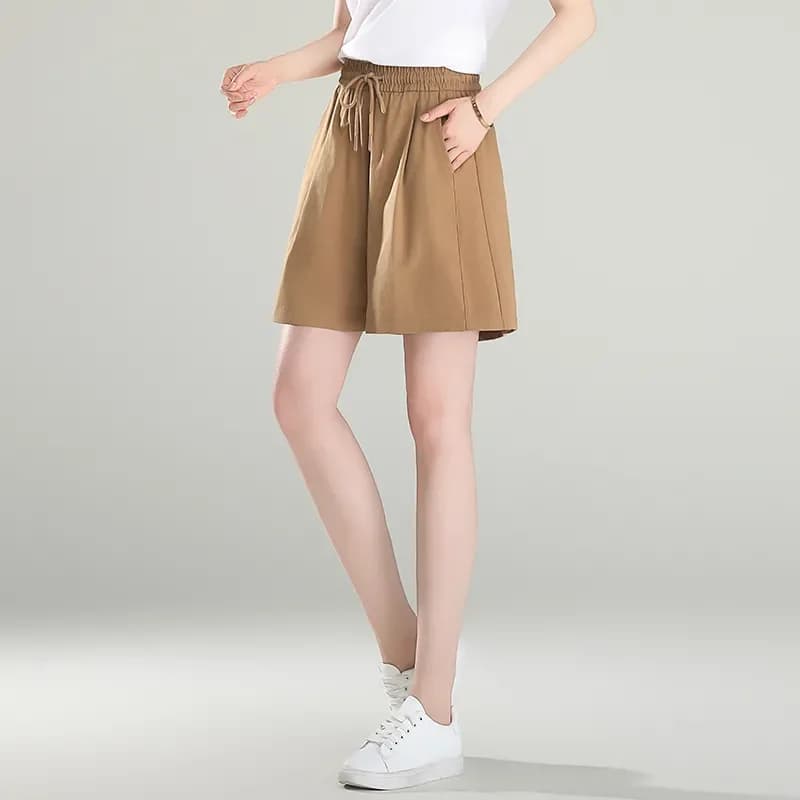 Pantaloncini Casual da Donna con Coulisse in Vita, Gamba Larga, Comodi, a Vita Alta, per l'Estate e la Spiaggia