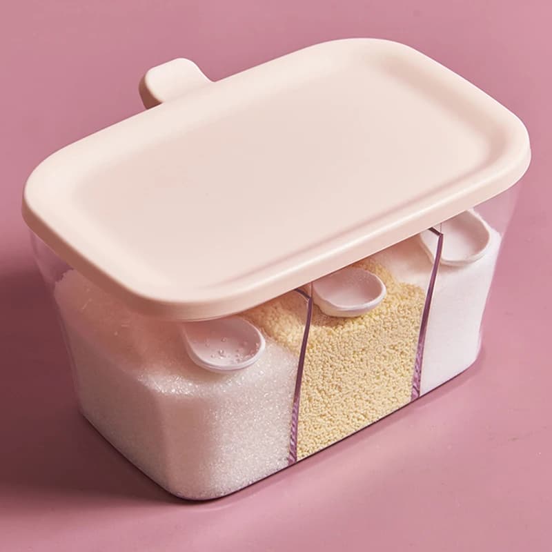 Set di contenitori da cucina multi-scomparto integrati per sale e condimenti, porta condimenti per esaltare il sapore, per uso domestico