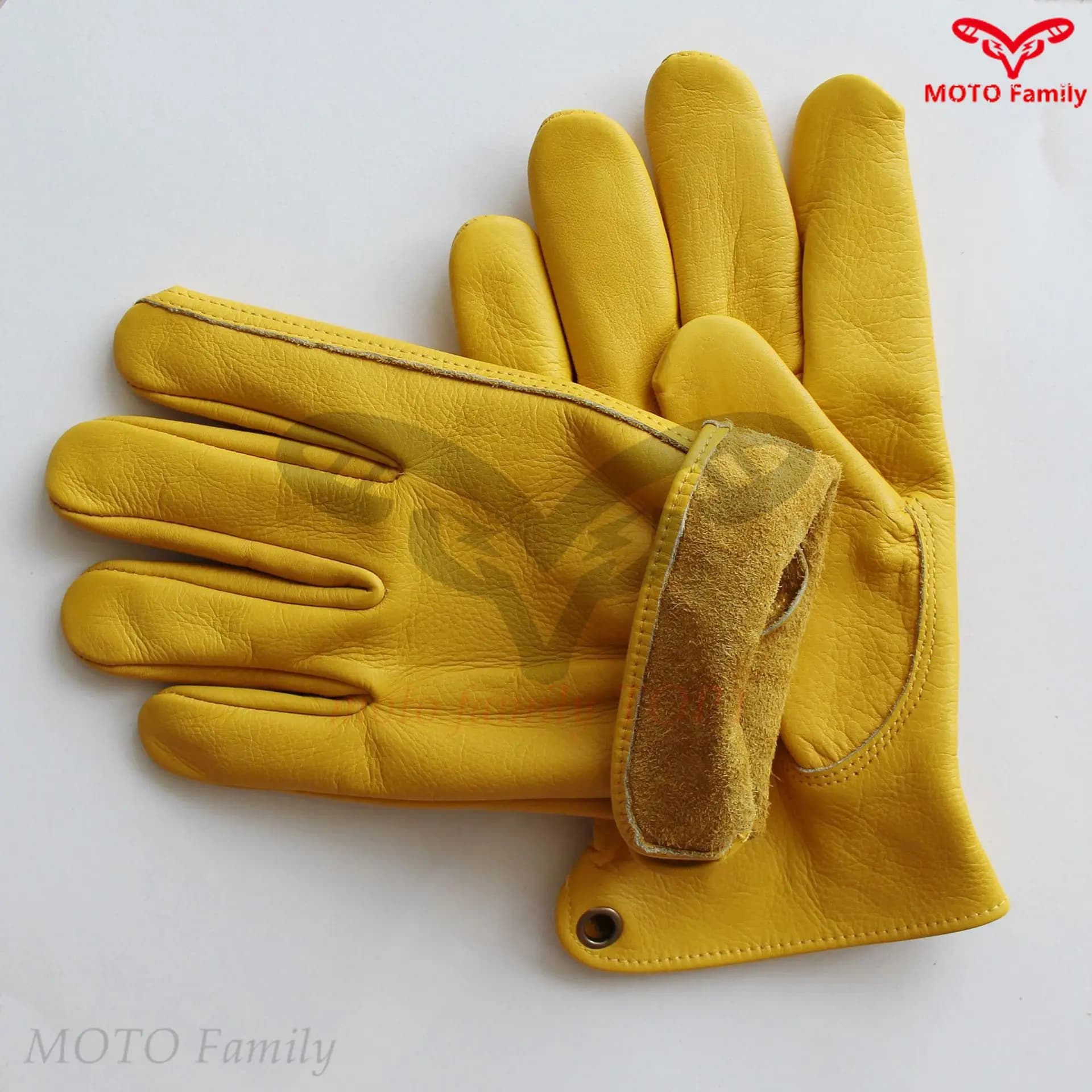 Yellow cowhide gloves motorcycle gloves riding gloves labor insurance wear-resistant non-slip full leather glove