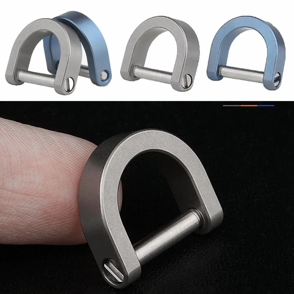 Fibbie a ferro di cavallo in lega di titanio moschettone D graffette ad arco grillo portachiavi fibbie a gancio fibbie per bracciali da esterno