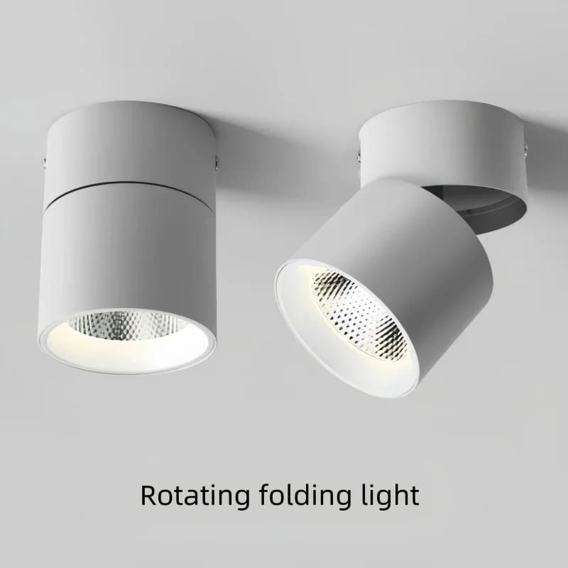 COB Open-Mounted Folding Adjustable Angle Spotlight Anti-Glare Living Room Background Wall Hole-Free Ceiling Lamp