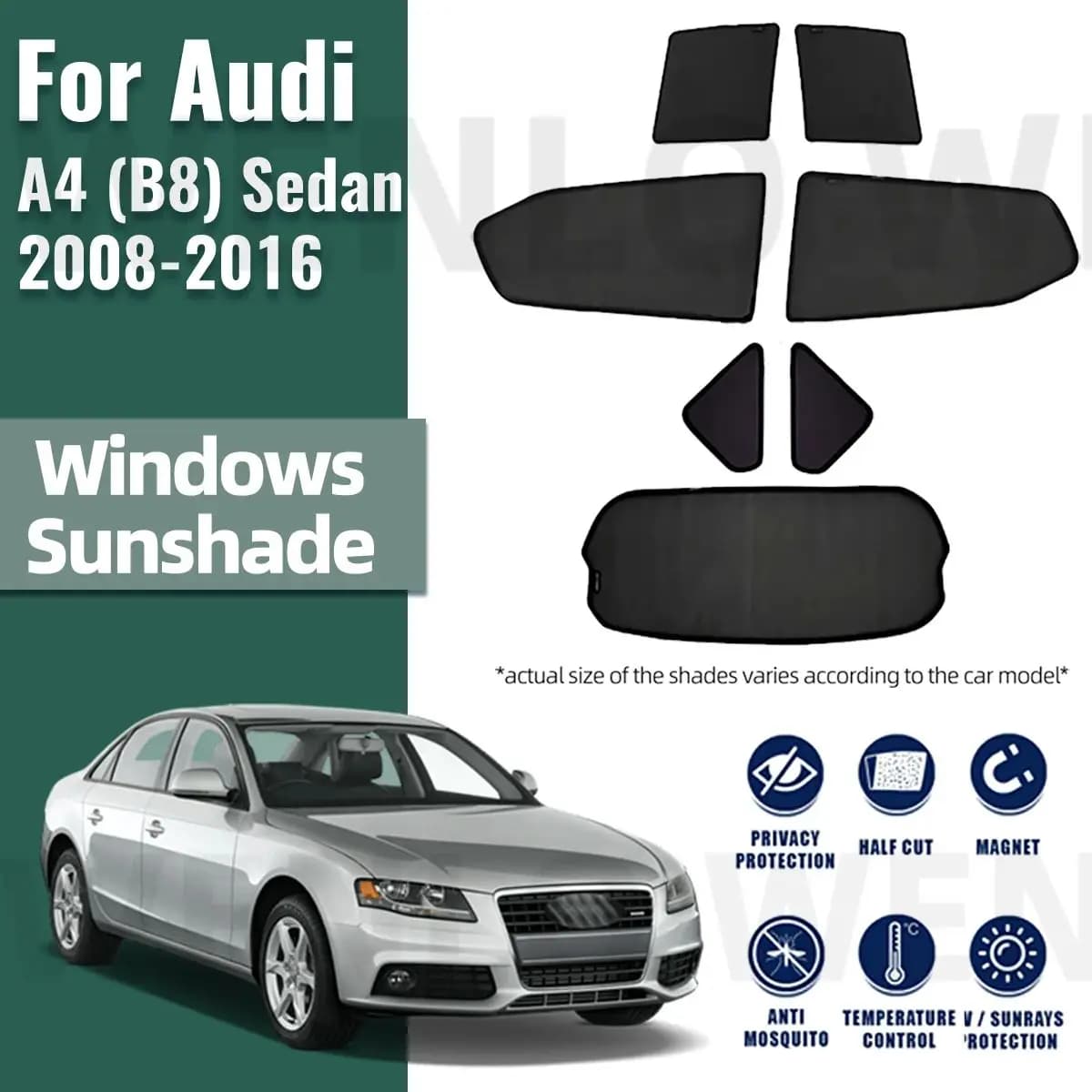 Per Audi A4 B8 Sedan 2008-2016 parasole per auto parabrezza anteriore telaio tenda del veicolo finestra laterale posteriore parasole visiera persiane