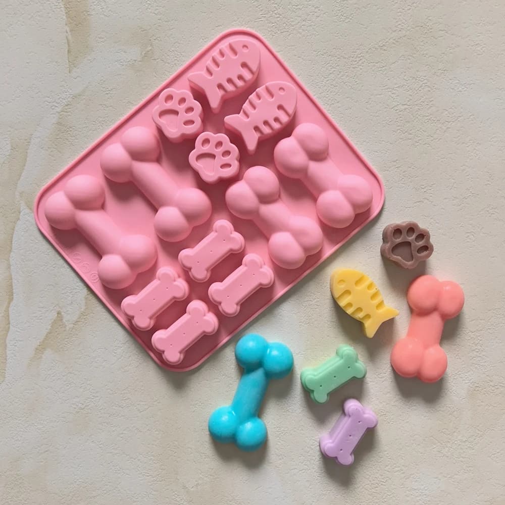 Artigli di gatto creativi, ossa, stampi in silicone per cioccolato a forma di piccolo pesce, cubetti di ghiaccio fai da te, biscotti, budini, dessert, utensili da forno