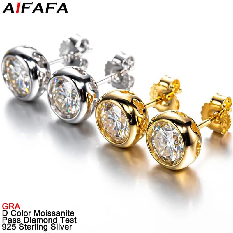 Vero D Colore Moissanite Orecchini con diamanti Orecchini in argento sterling 100% s925 Moissanite Orecchini con perno in oro 18k Gioielleria raffinata GRA