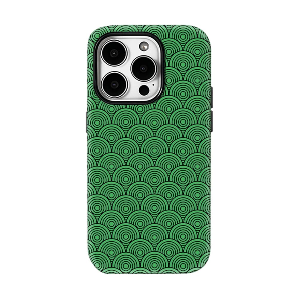 Custodia per iPhone 17 16 15 14 13 Pro Max Plus con motivo a onde verdi, custodia magnetica robusta a strato singolo/doppio