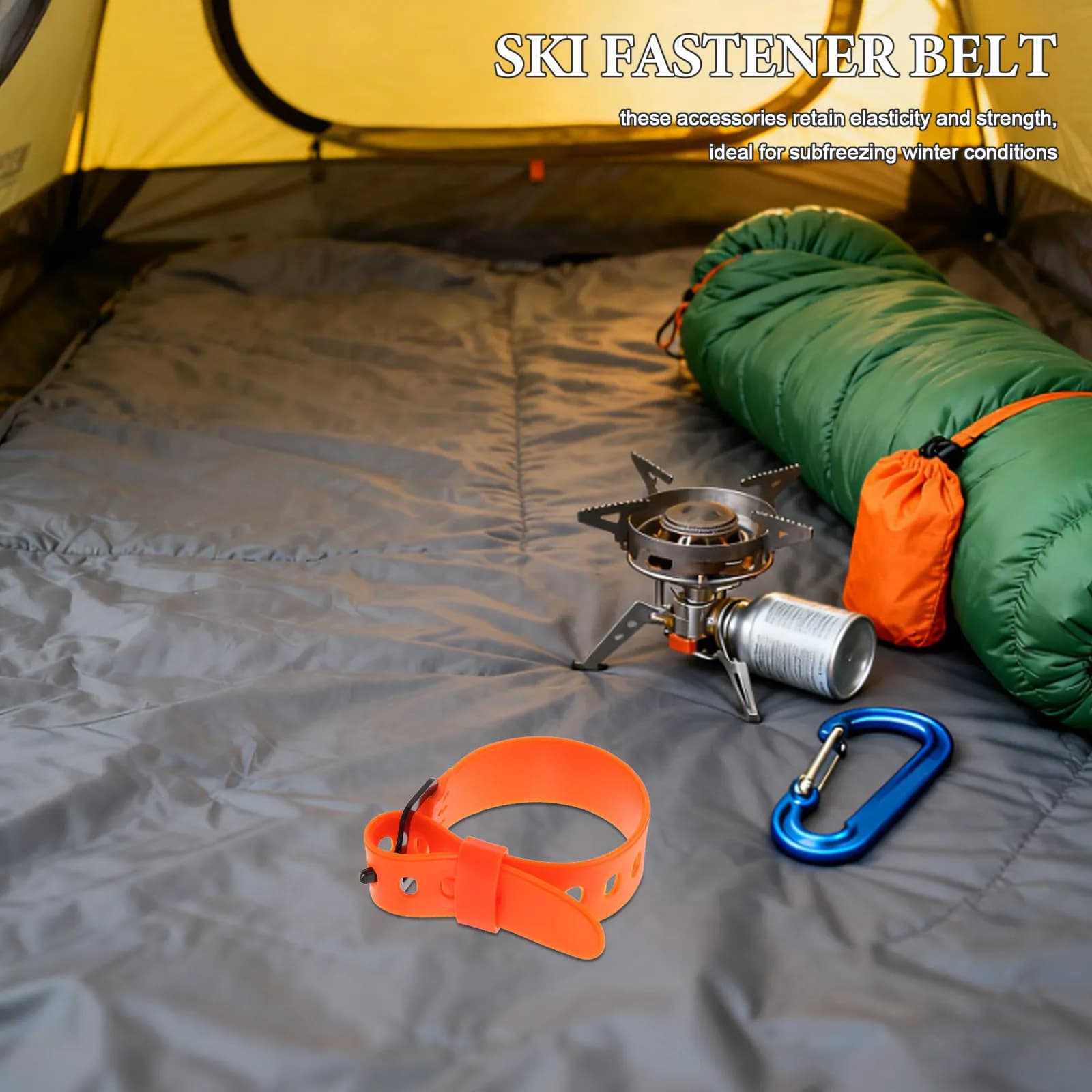 4 Pezzi Cinghie Regolabili per Racchette da Neve, Fasce Resistenti al Freddo per Scarponi da Sci, Cinghie a Sgancio Rapido per Snowboard e Sci