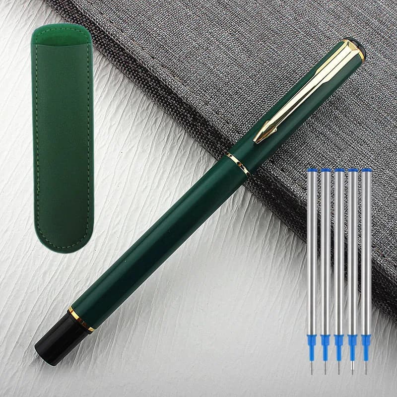 Penna roller verde classica in metallo di alta qualità cancelleria per ufficio moda signora che scrive regali