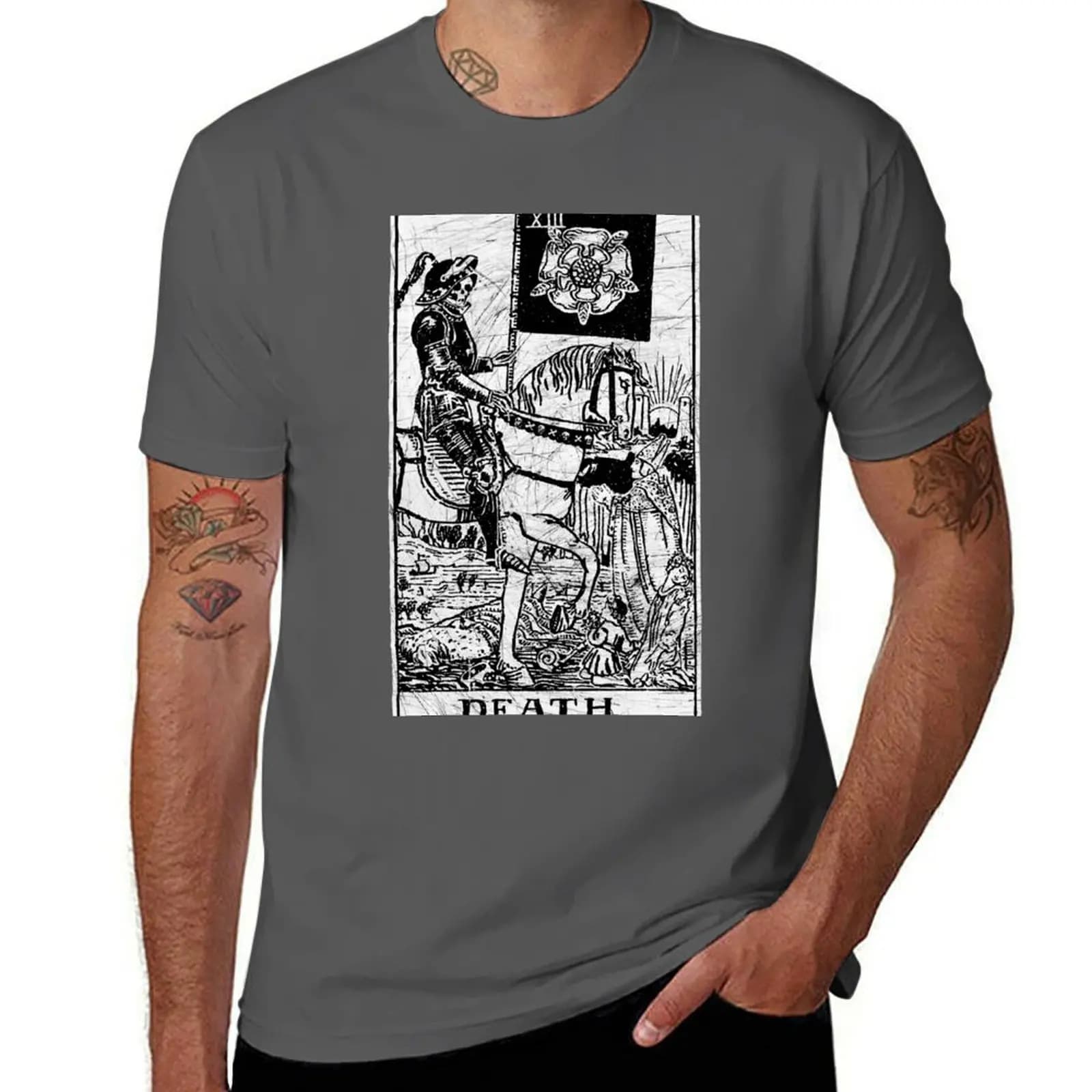Carta dei Tarocchi della Morte - Grandi Arcani - predizione del futuro - T-shirt occultista ad asciugatura rapida per sport all'aria aperta