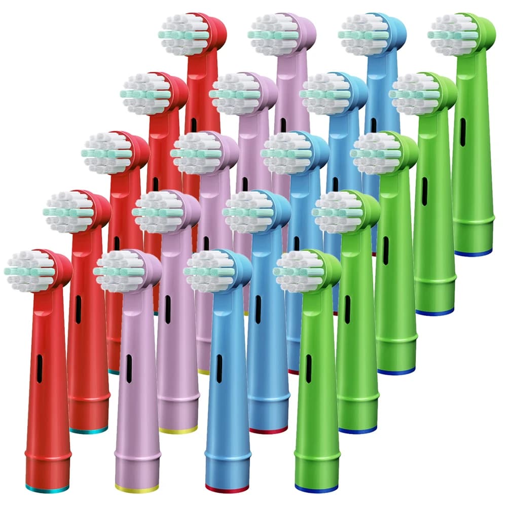 Replacement heads for children compatible electric toothbrush Oral B Braun Soft bristles and small heads for sensitive teeth