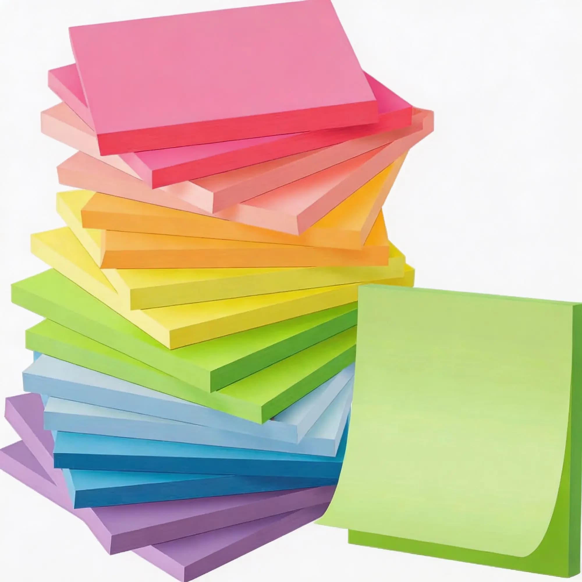 Blocchetti di foglietti adesivi, 8 colori pastello, forte adesione senza residui, per ufficio, casa, scuola, appunti, promemoria