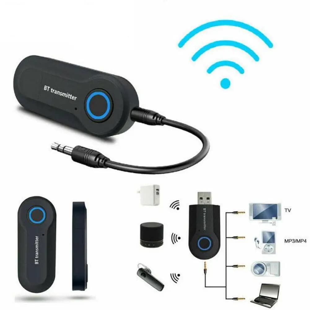 Trasmettitore Bluetooth universale Adattatore audio jack da 3,5 mm Adattatore trasmettitore audio stereo Bluetooth wireless per cuffie PC TV