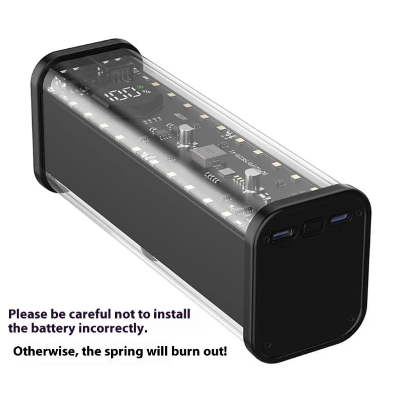 8 Slots 21700 Battery Case DIY Kit Transparent Quick Charge Flash Charger Battery Case Kit Power Bank Box USB Type C Output