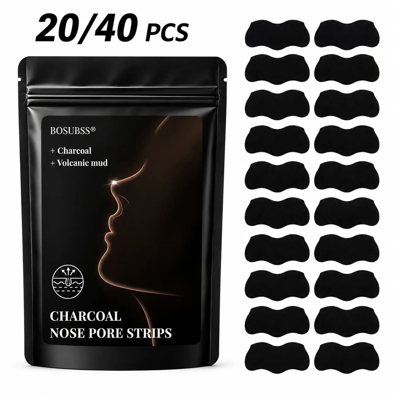 20/40-Count Blackhead-Removing Facial Nose Strips—Deeply Cleans Pores and Controls Oil
