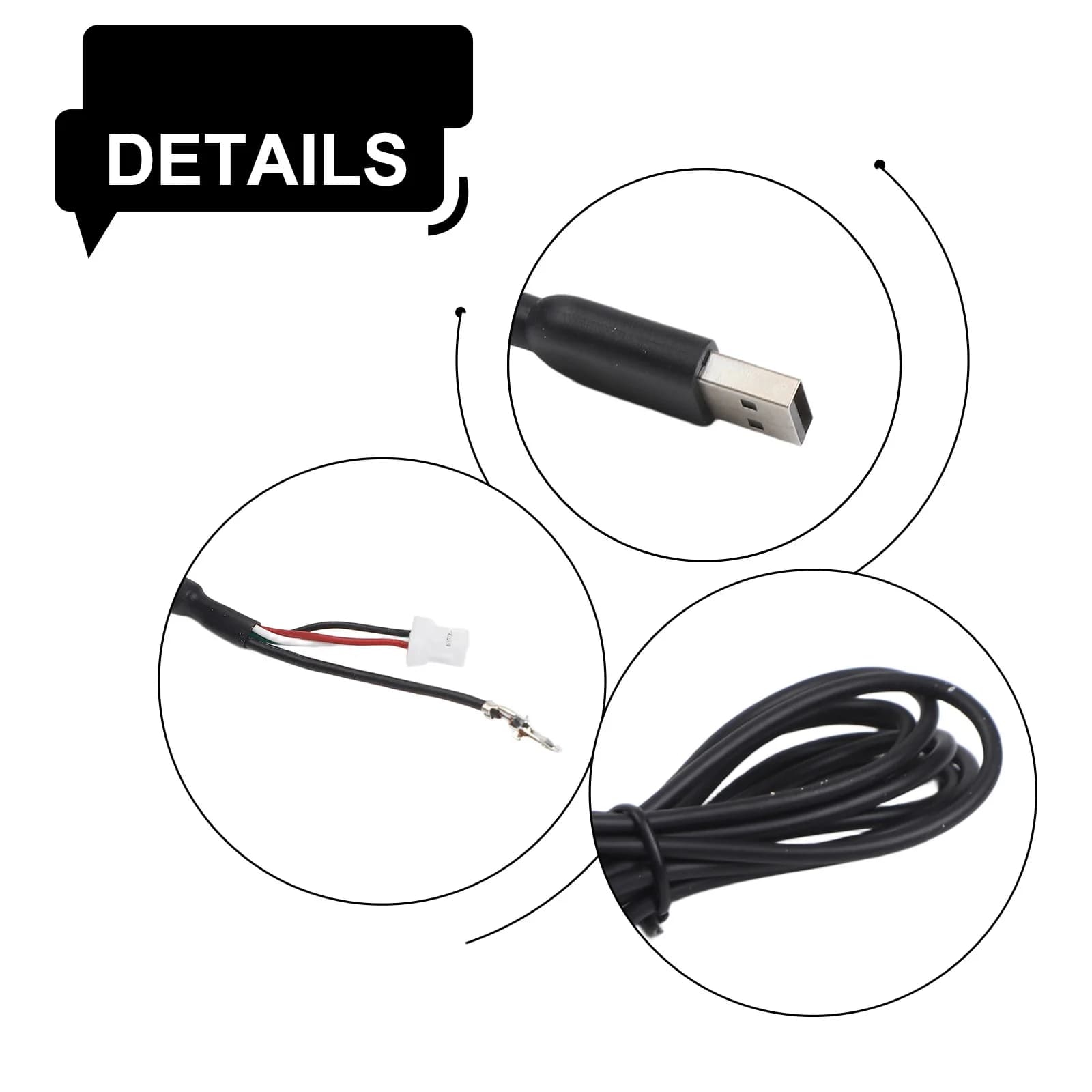 USB Spare Cable for webcam Logitech C920 C930e 1 8 m long repair cable for HD video and online meetings
