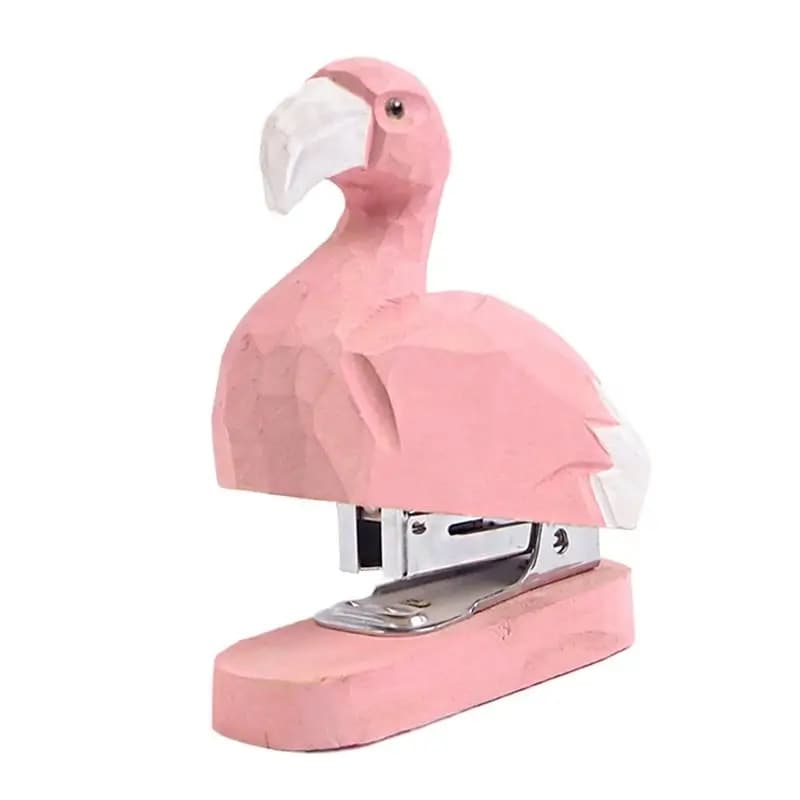 Piccola cucitrice da viaggio a forma di animale piccola cucitrice da scrivania per bambini in legno cucitrice decorativa creativa per ornamenti da tavolo per file