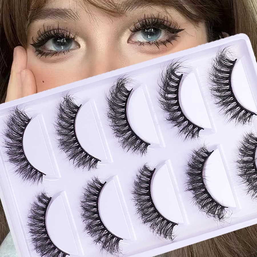 ,Exclusive for Beginners per Finte D-roll Super Spesse, 5 Paia - Mixed Length 12~16mm, Natural Style Soft and Crossed, Soft and