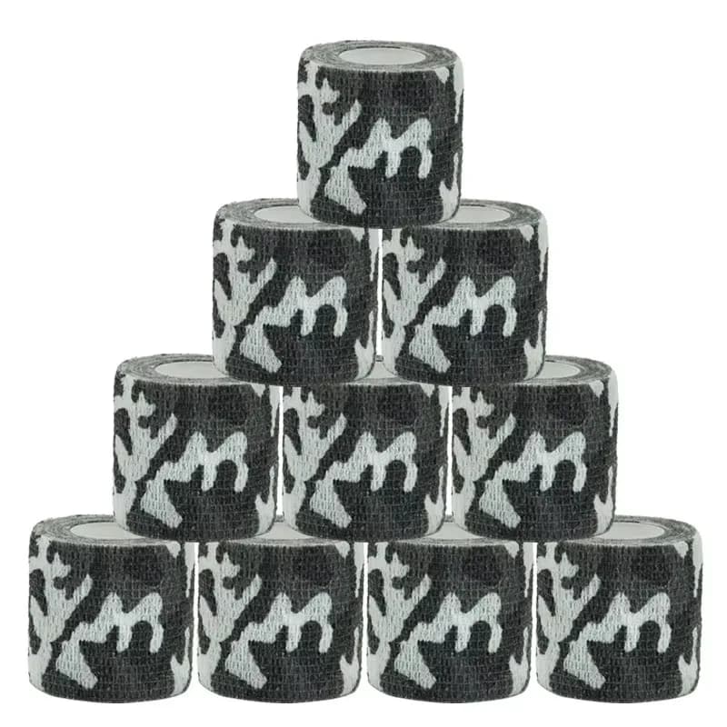 1/10/24 pezzi in bianco e nero mimetico autoadesivo fasciatura elastica nastro avvolgente elastoplast per supporto del ginocchio pad dito caviglia palmo