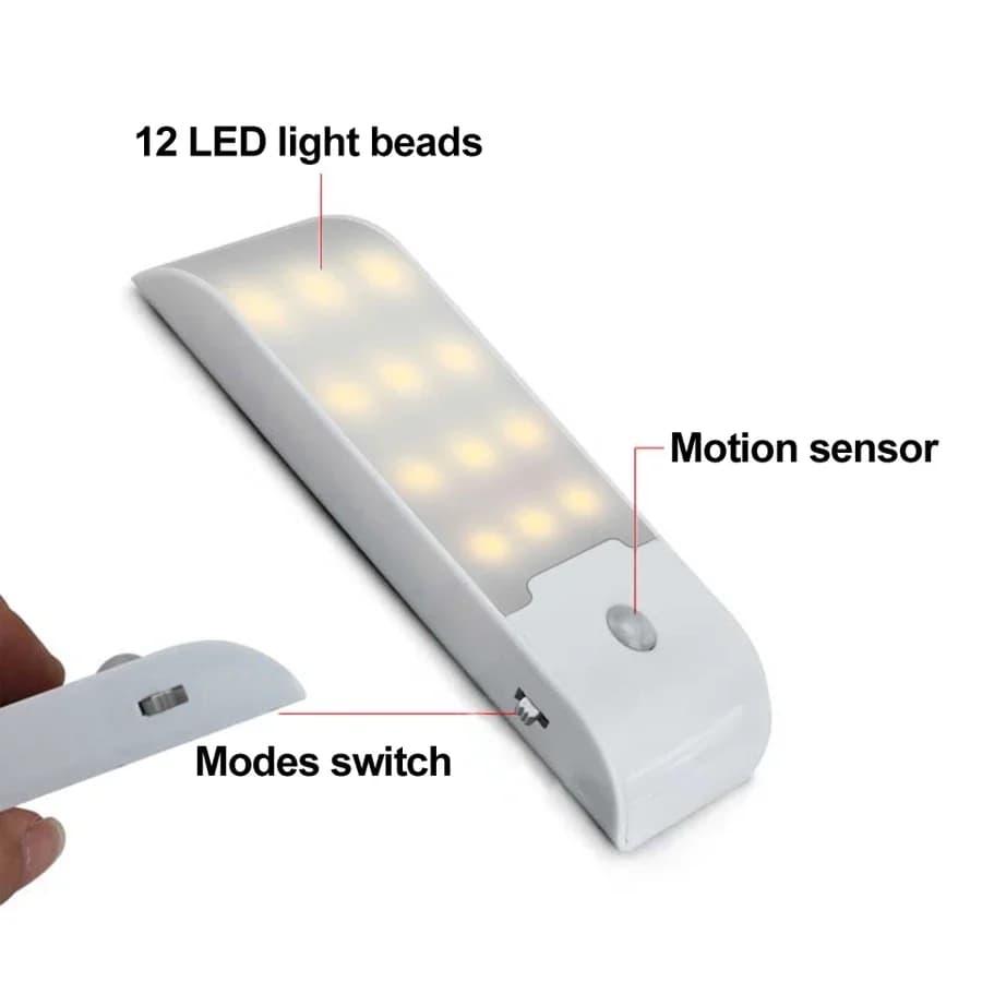 PIR Sensor LED Induction Night Light Rechargeable Closet Lights Magnetic Cabinet Lamp For Bedroom Corridor Stairs Bathroom