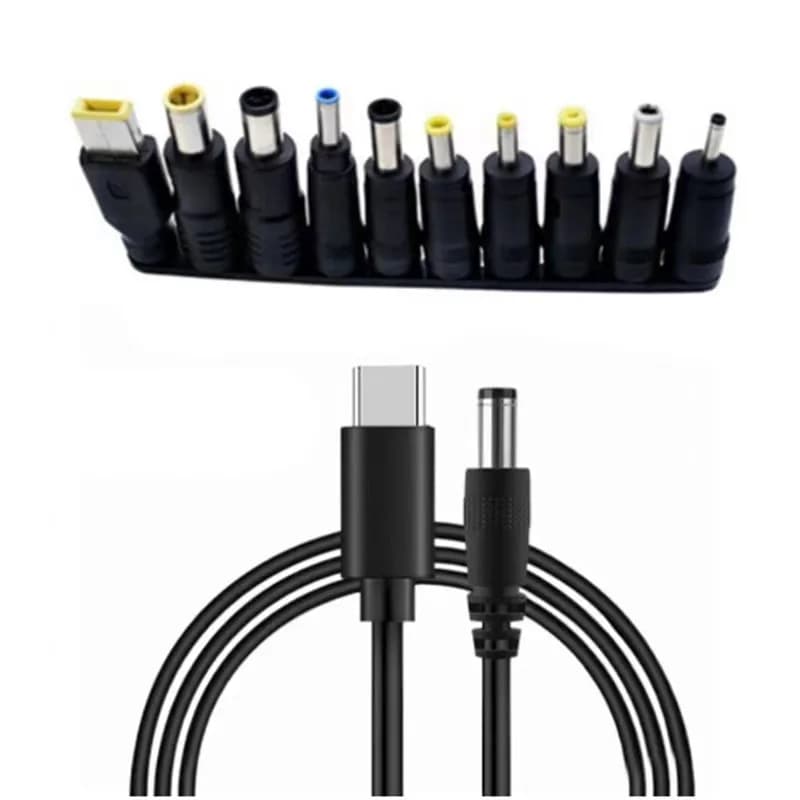 1.5 m 65 W 9 V 12 V 15 V 20 V Tipo C Dc 10 PZ Adattatore di Alimentazione Cavo del Connettore USB C Tipo C a DC Martinetti Cavo di Ricarica Veloce