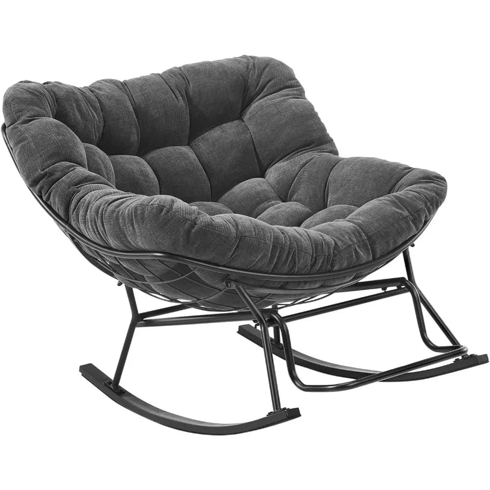 sedia a dondolo per asilo nido, papasan ergonomica con morbido cuscino di cotone spesso, comodo divano reclinabile sedia papasan uovo per soggiorno b