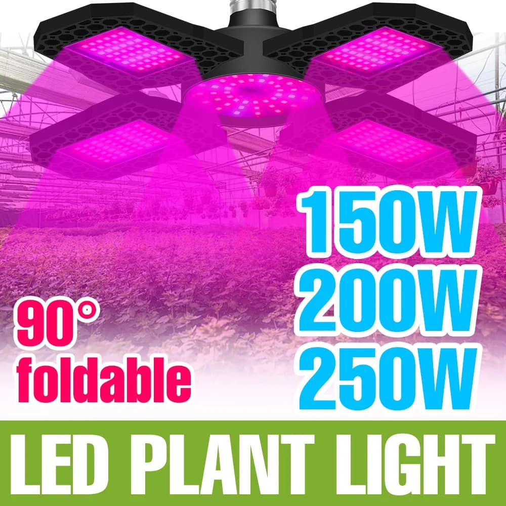 250W LED Plants Fill Light Bulb Full Spectrum 220V Indoor Grow Lamp E27/E26 Deformable Flower Seeds Vegs Cultivation Lighting
