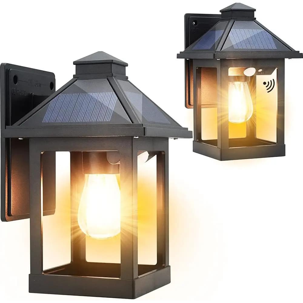 Lanterne da parete per esterni con 3 modalità, LED con sensore di movimento dal tramonto all'alba, impermeabili IP65, luci di sicurezza per portico anteriore, patio e