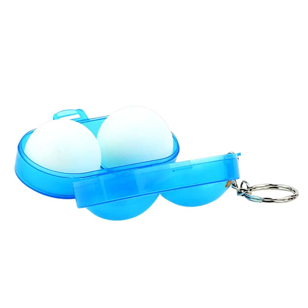 Scatola porta palline da ping pong premium da 5 pezzi, 2 scomparti, design compatto con portachiavi, contenitori anti-spremitura per sport