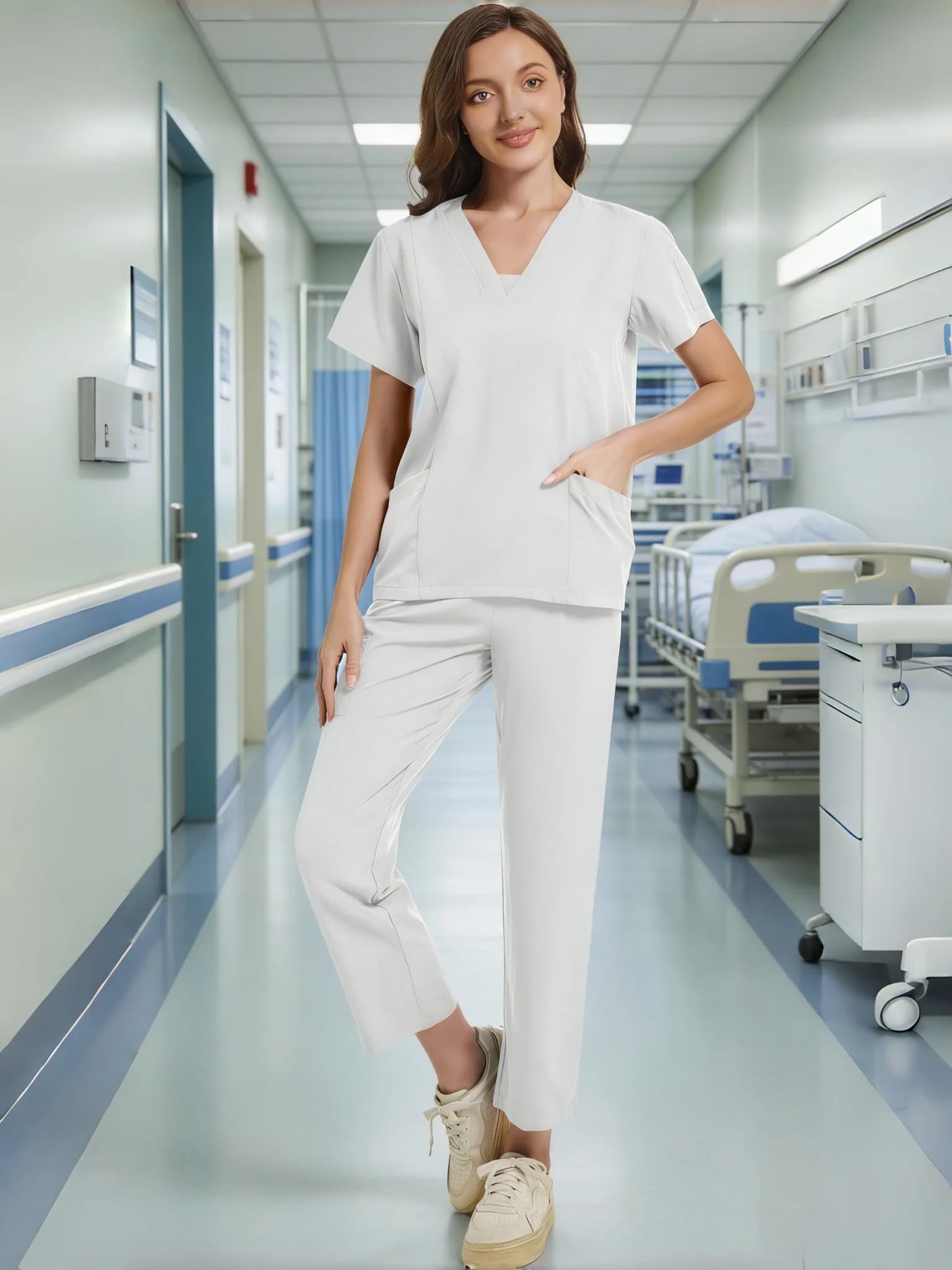 Pantaloni da yoga, vita alta, tasche, donna, elasticizzati in 4 direzioni, controllo della pancia, allenamento, leggings da palestra