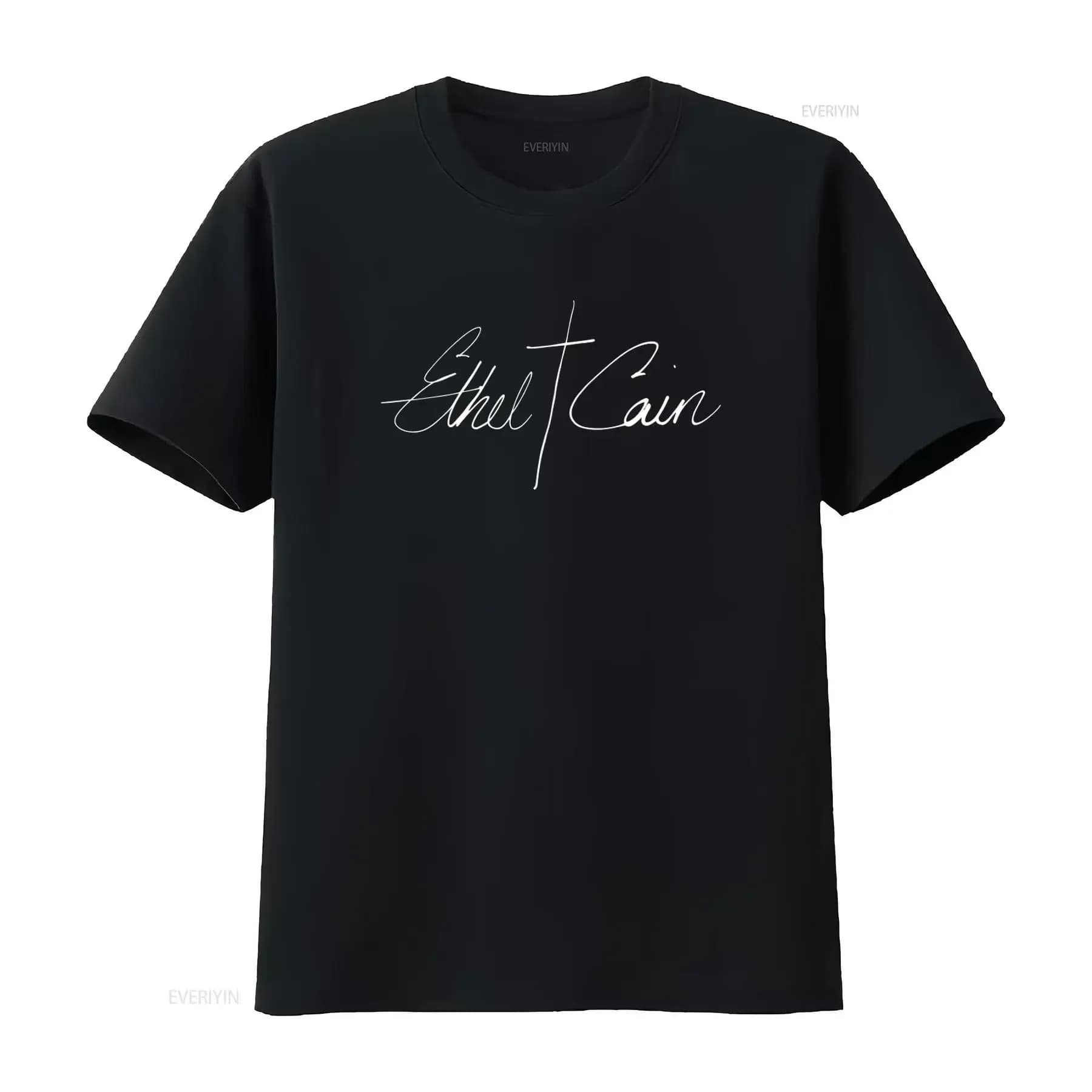 Ethel Cain Logo Preachers Daughter Heavyweight Black T Shirt vintage Washed Slightly graphic Breathable Comfortable