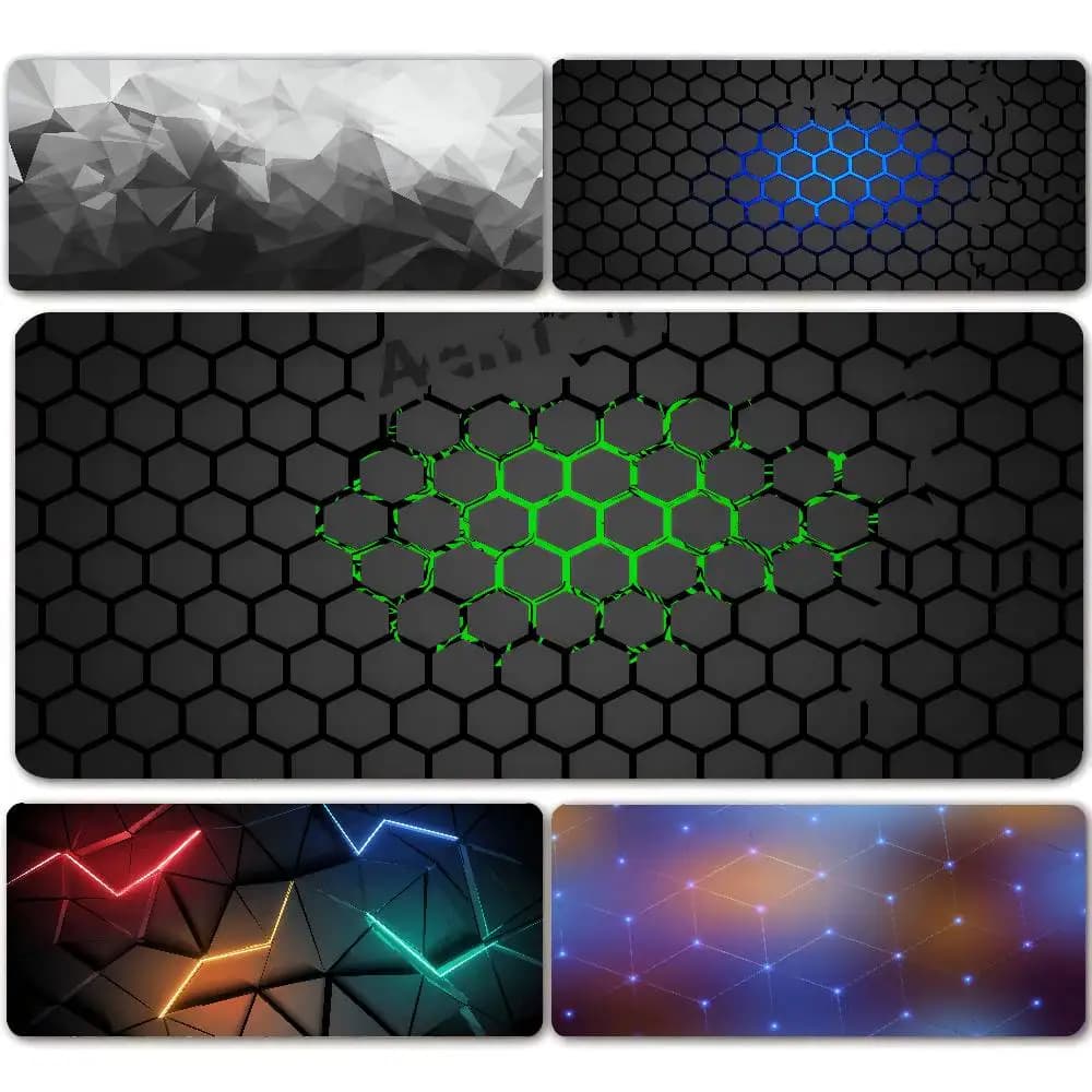 Geometric Large Mouse Pad 100x50cm Big Computer Mousepads Hexagon Mousepad Big Keyboard Mat Gamer Mouse Pads Non-SlipDesk Mats
