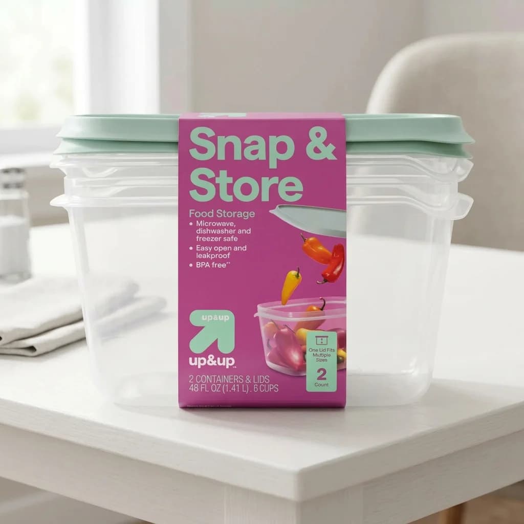 2 Pack 48oz / 6 Cups Snap Lid Food Storage Containers Leakproof Reusable Plastic Meal Prep Boxes for Microwave Freezer Dishwasher Kitchen Food Fresh Keeping
