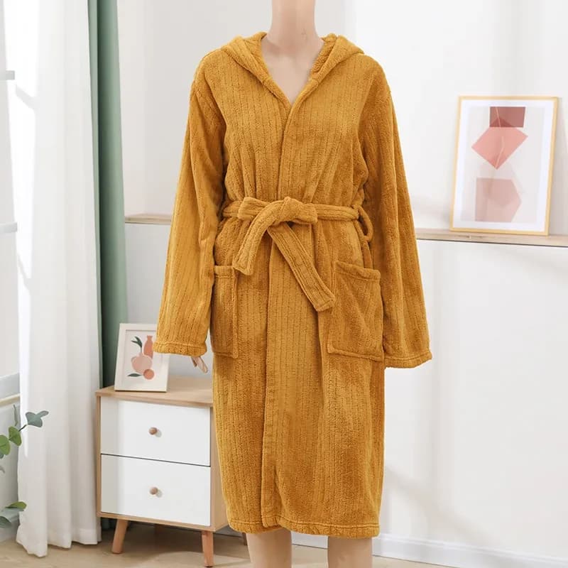 Addensare Coral Fleece Caldo Homewear Robe Lady Shower Abito da bagno Onesize Pigiama da notte Autunno e inverno Kimono Loungewear