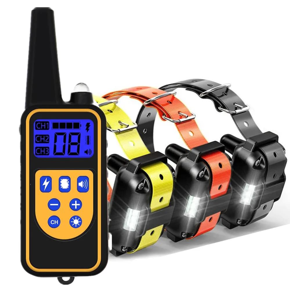 Collare da addestramento per cani Collare per cani antiabbaio da 800 m impermeabile con collare elettrico per animali domestici ricaricabile con telecomando per cani