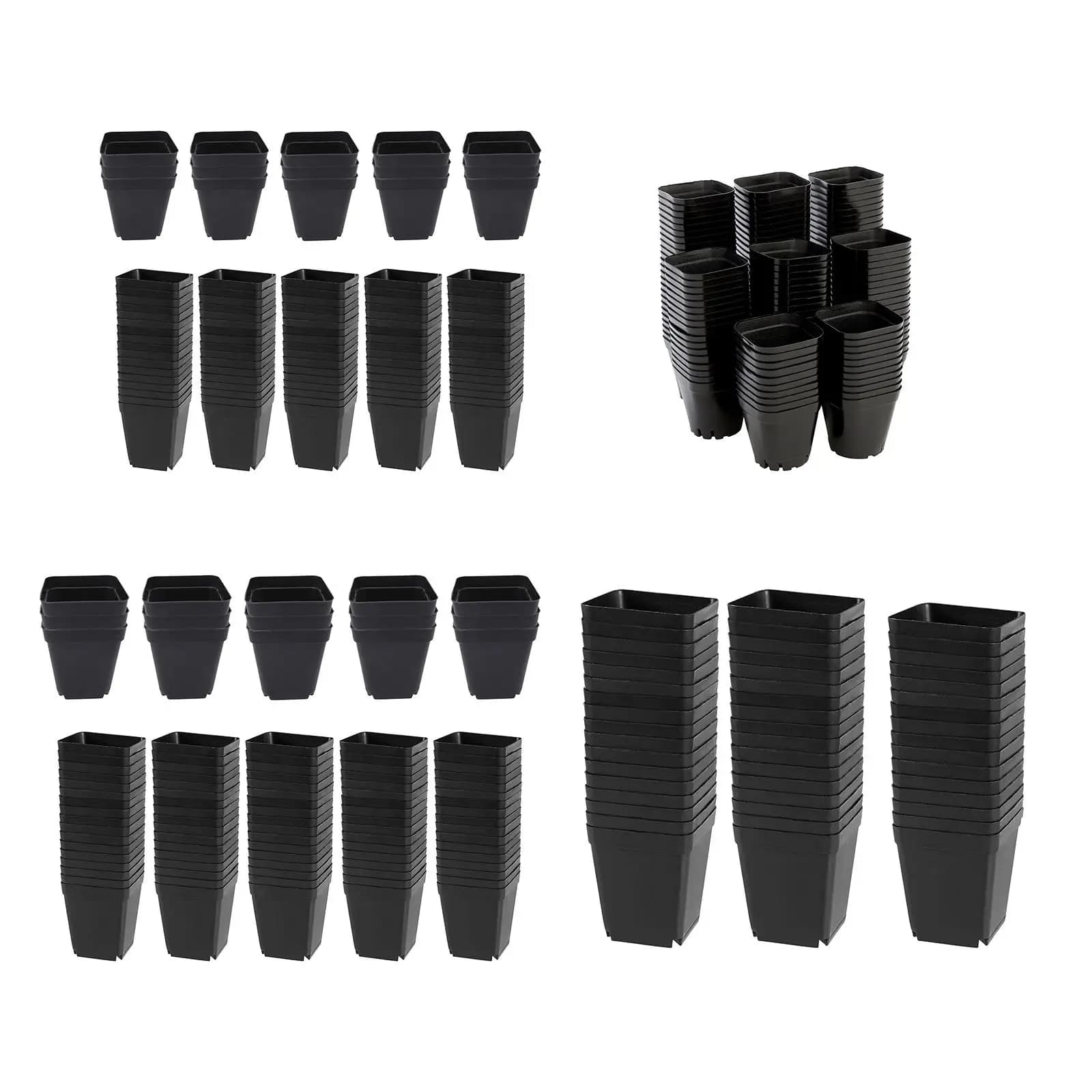 Modern Square Vases for Interior and Exterior, Plant Vase Set, Seed Vases, Garden Plant Vases, Flower and Drying