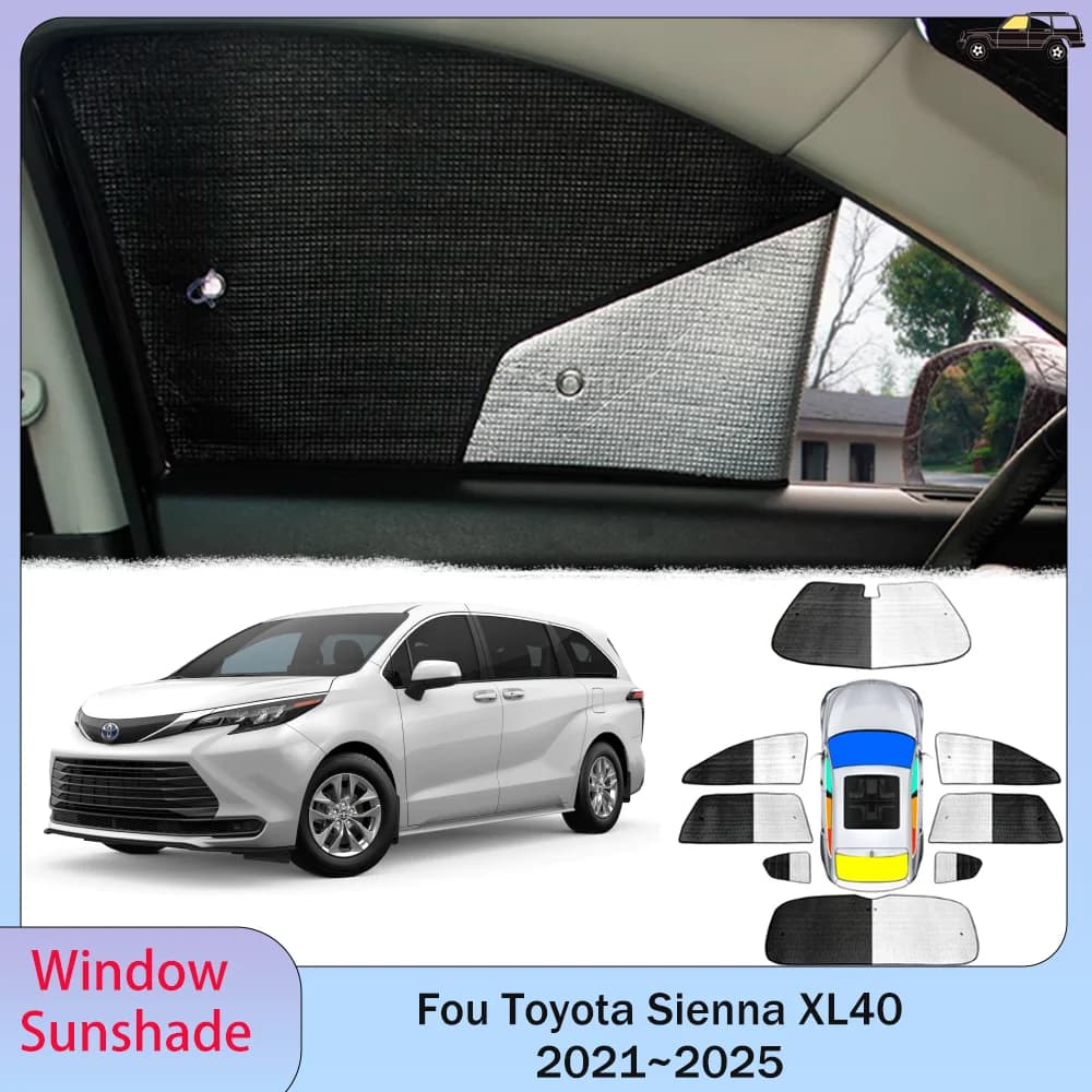 Per Toyota Sienna XL40 2021 ~ 2025 2022 2023 2024 Auto Parasole Finestrino Laterale Parabrezza Parasole Protezione UV Ombrellone Accessori